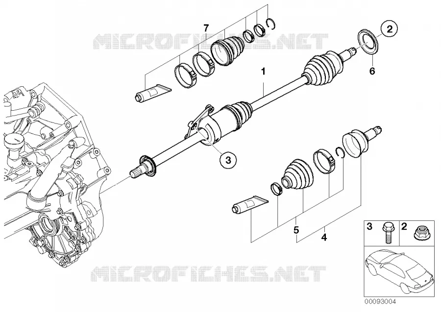 Arbre de sortie avant droit MINI MINI COOPER 2003 Cooper N Cooper