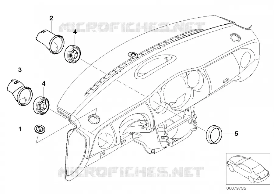 Bouches daeration/caches MINI MINI ONE 2002 One 1.4i N One 1.4i