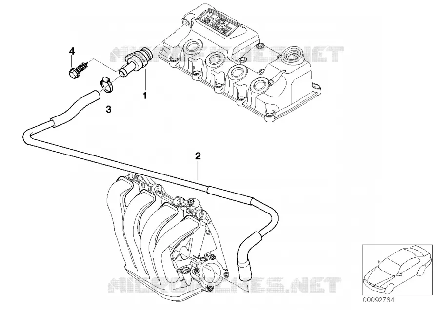 Carter-cylindres-Reniflard/Deshuileur MINI MINI COOPER S 2002 Cooper S N Cooper S
