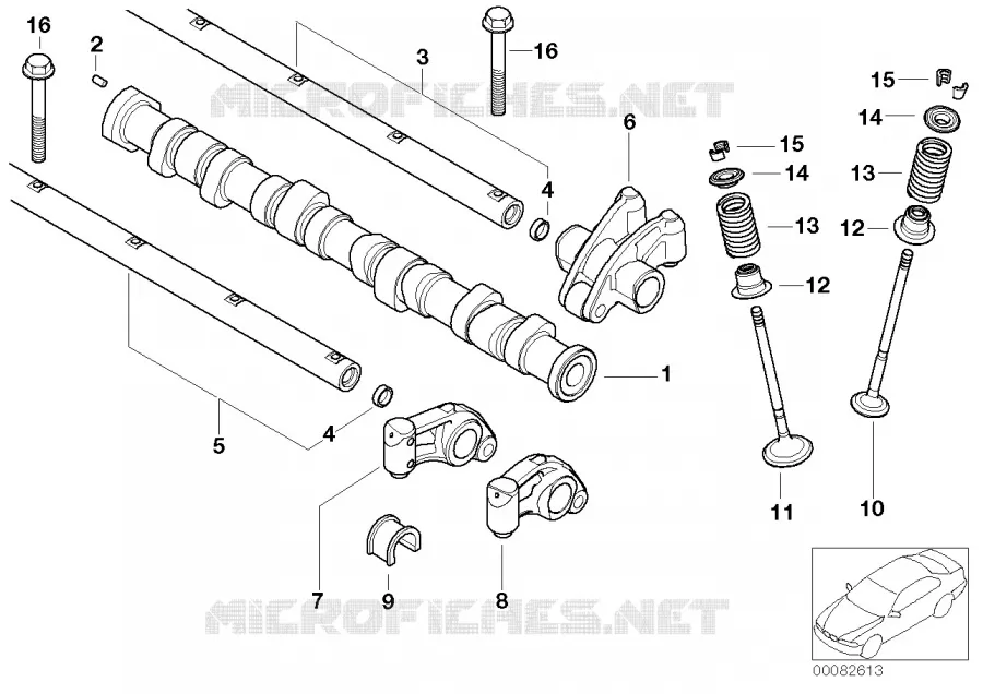 Cde soupapes-arbre a cames/graissage MINI MINI COOPER S 2000 Cooper S N Cooper S
