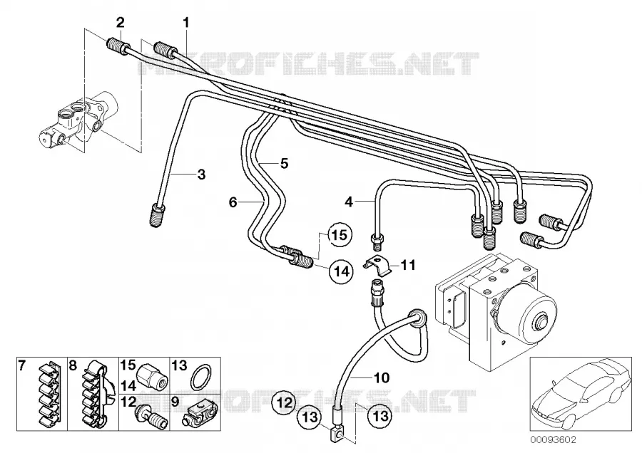 Conduite de frein avant ASC MINI MINI COOPER S 2003 Cooper S N Cooper S