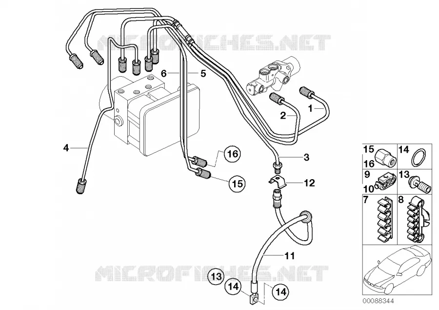 Conduite de frein avant DSC MINI MINI COOPER S 2002 Cooper S N Cooper S