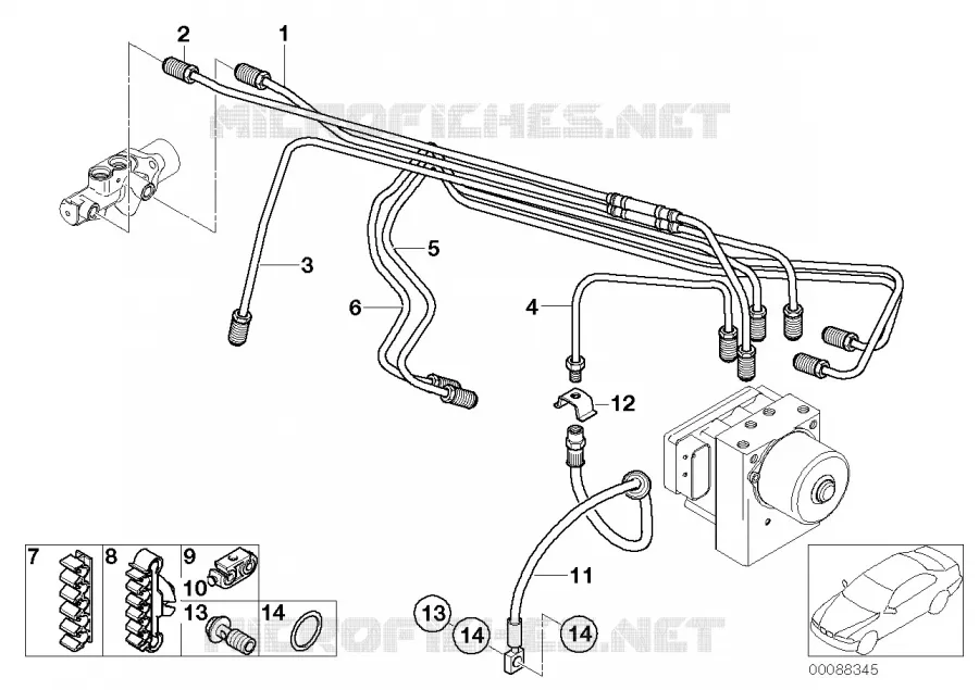 Conduite de frein avant DSC MINI MINI COOPER S 2002 Cooper S N Cooper S