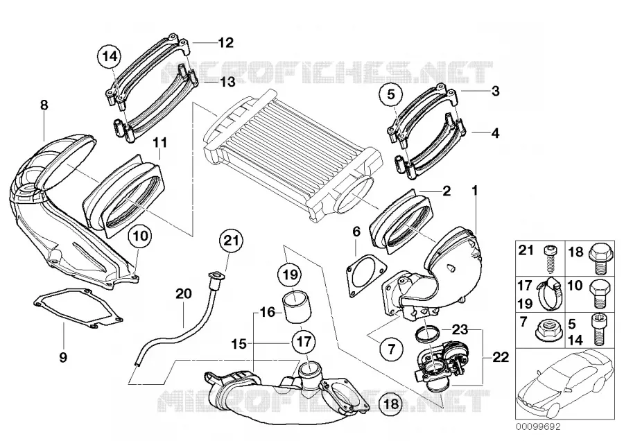 Refroidisseur dair de suralimentation MINI MINI COOPER S 2002 Cooper S N Cooper S