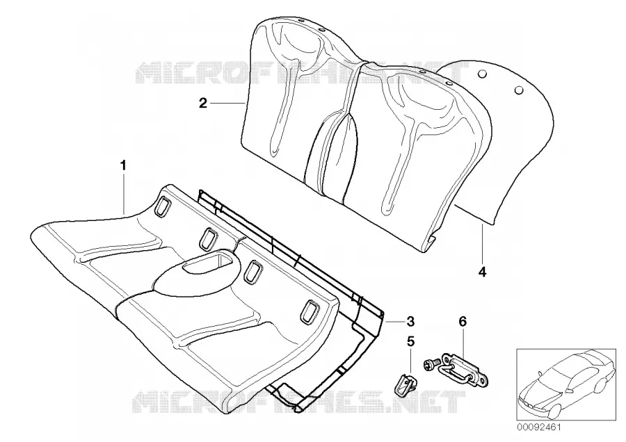 Rembourr./garnissage siège arr. de base MINI MINI COOPER 2003 Cooper N Cooper