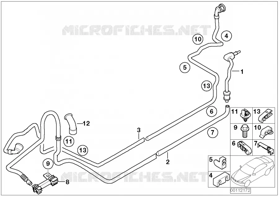 Tuyau combustible/tubulure de balayage MINI MINI ONE 2002 One 1.4i N One 1.4i