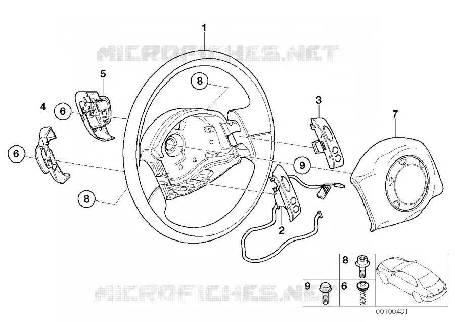 Volant airbag multifonctionnel MINI MINI ONE 2000 One 1.6i N One 1.6i