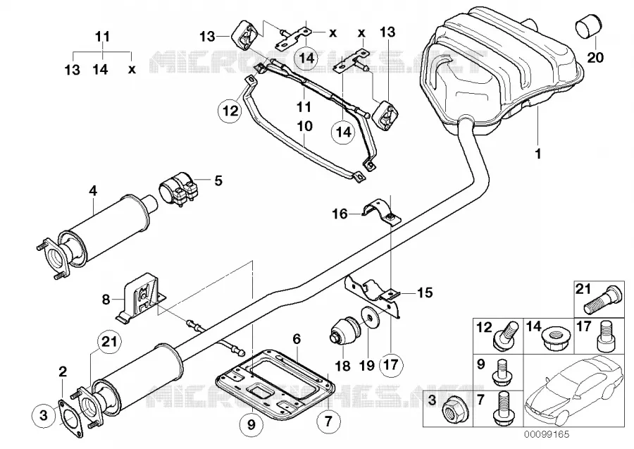 système déchappement arrière MINI MINI COOPER 2002 Cooper N Cooper