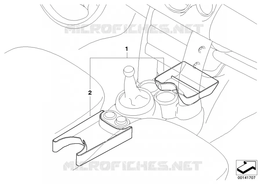 Bacs de rangement de console centrale MINI MINI ONE 2002 One 1.4i N One 1.4i