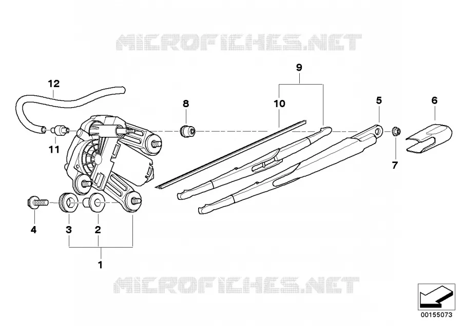 Composants dessuie-glace de lunette ar MINI MINI ONE 2002 One 1.4i N One 1.4i