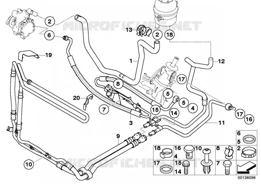 Direction hydraulique-Tuyaux dhuile MINI MINI ONE D 2002 One D N One D