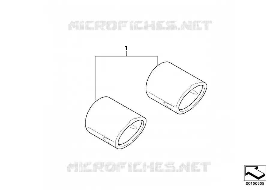 Embout tuyau déchappement chrome MINI MINI COOPER S 2002 Cooper S N Cooper S