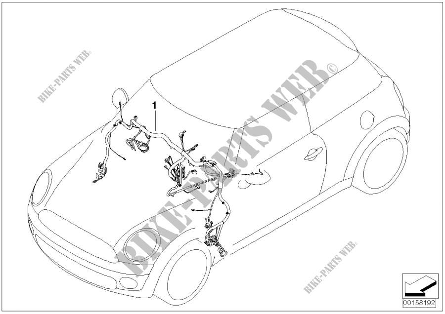 Faisceau de câbles de tableau de bord pour MINI Cooper S de 2014