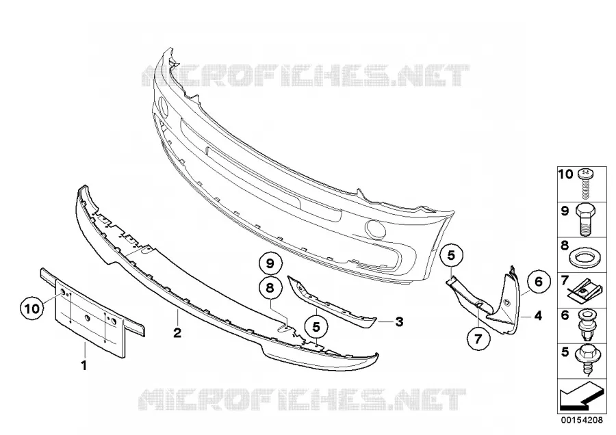 Garniture éléments enjoliveurs avant MINI MINI JOHN COOPER WORKS 2006 Coop.S JCW GP N Coop.S JCW GP