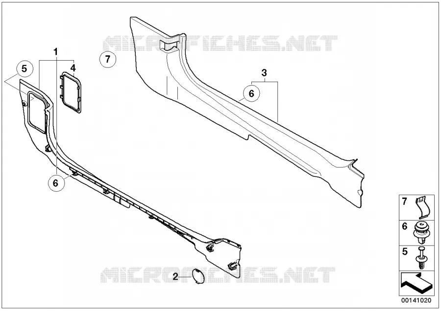 Habillage lateral plancher MINI MINI ONE 2000 One 1.6i N One 1.6i