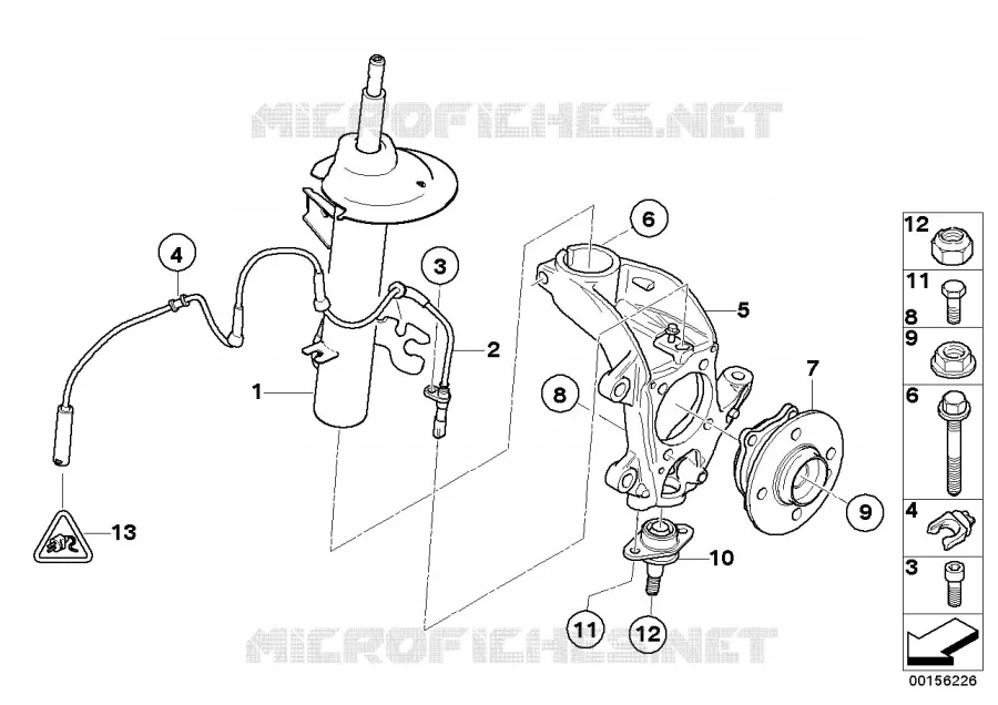 Jambe suspension av./Palier pivot/Roue MINI MINI COOPER S 2003 Cooper S N Cooper S
