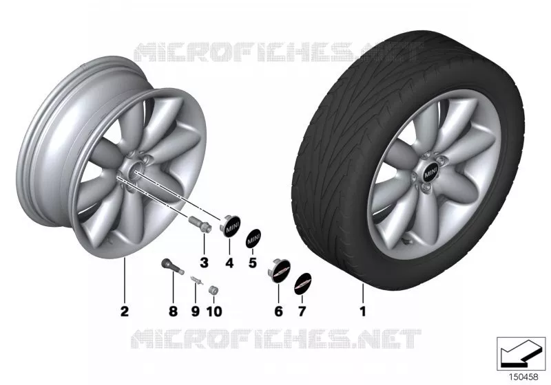 Jante à rayons en S (Styl. 85) MINI MINI COOPER S 2006 Cooper S N Cooper S