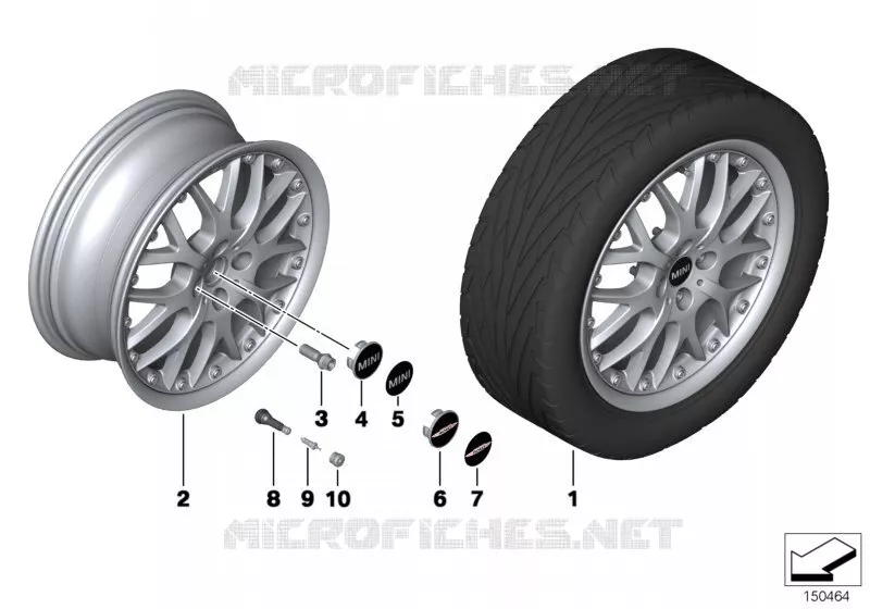 Jante compos. rayons croises (STYL. 90) MINI MINI COOPER 2010 Cooper N Cooper