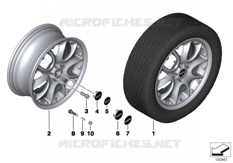Jante composite a rayons croises st. 98 MINI MINI COOPER S 2010 Cooper S N Cooper S