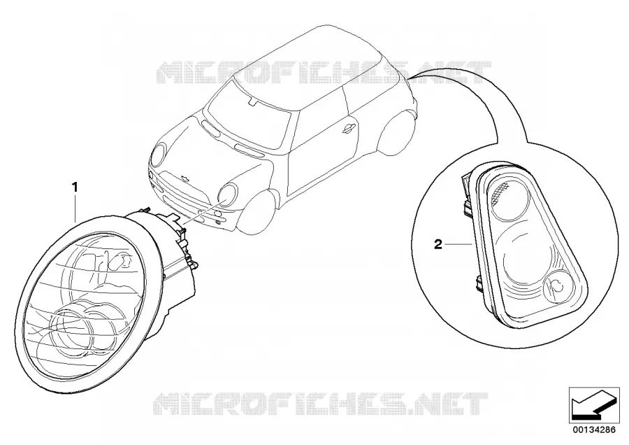 Kit mont. projecteur&feux arr. Facelift MINI MINI COOPER S 2000 Cooper S N Cooper S