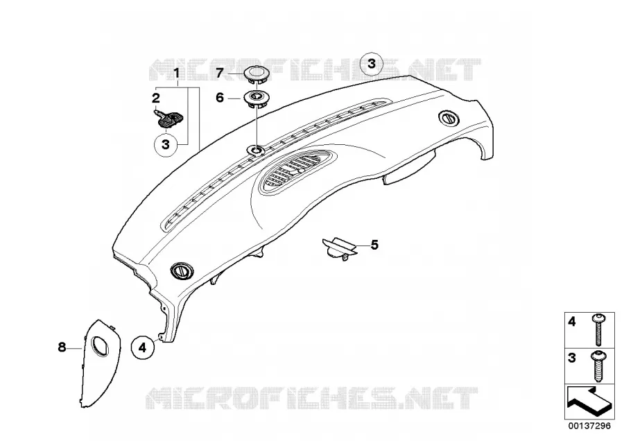Pièces accolée.planche bord, partie sup. MINI MINI COOPER S 2002 Cooper S N Cooper S