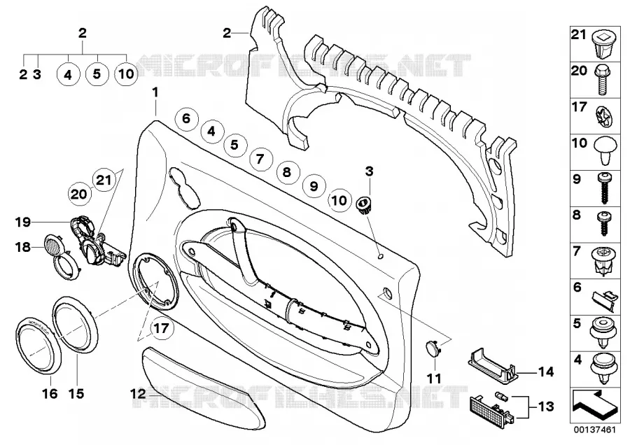 Revêtements de porte MINI MINI COOPER S 2003 Cooper S N Cooper S
