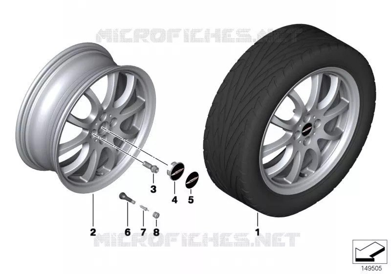 Roue AL JCW Double Spoke R105 MINI MINI COOPER D 2006 Cooper D N Cooper D