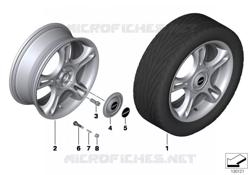 Roue AL JCW Star Spoke R95 MINI MINI COOPER S 2003 Cooper S N Cooper S
