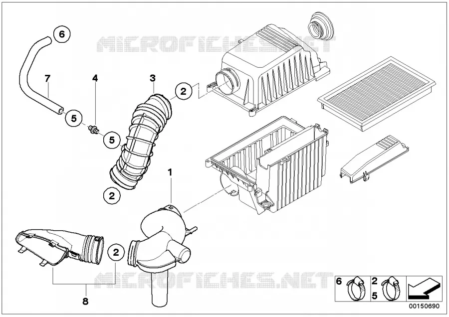 Silencieux dadmission / Filtre MINI MINI COOPER S 2000 Cooper S N Cooper S