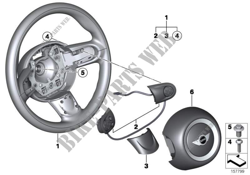 Volant sport avec airbag multifonction pour MINI Cooper ALL4 de 2012