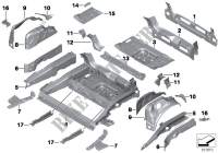 Plancher de coffre ar/passage de roue ar pour MINI Cooper de 2005