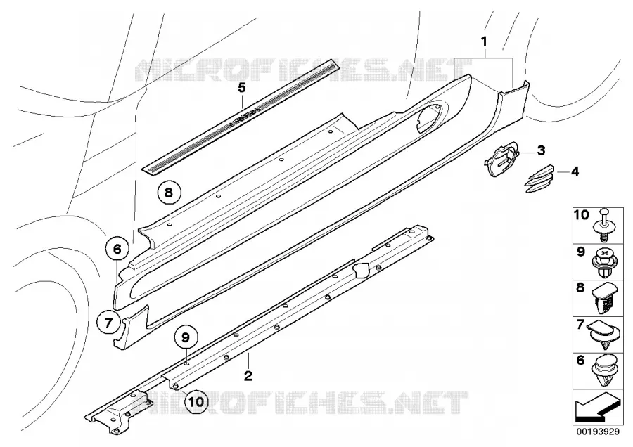 Baguette de seuil pack aérodynamique JCW MINI MINI COOPER D 2006 Cooper D N Cooper D
