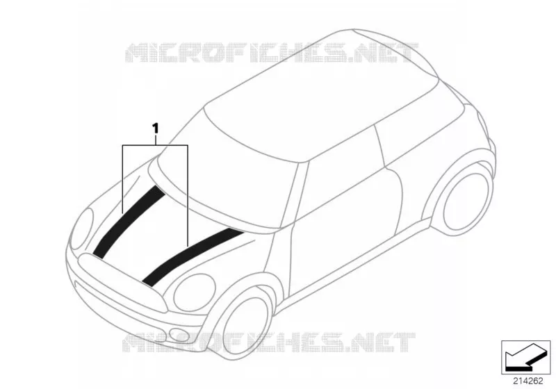Bonnet stripes MINI MINI ONE ECO 2009 One Eco 55kW N One Eco 55kW