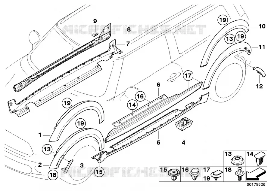 Cache bas de caisse / passage roue MINI MINI COOPER D 2010 Cooper D 2.0 N Cooper D 2.0