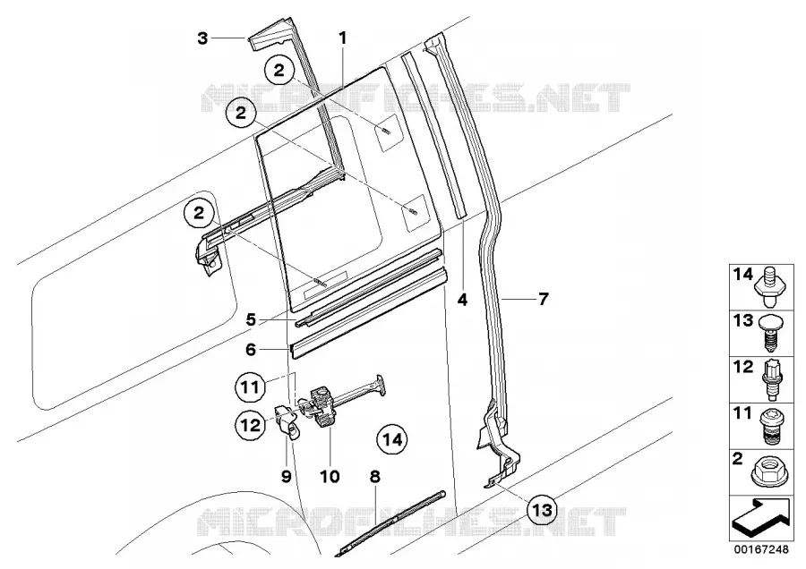 Caches et joints porte arrière MINI MINI COOPER D 2006 Cooper d N Cooper d