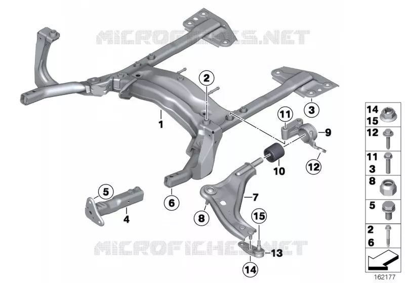 Cadre aux. avant / bras de suspension MINI MINI ONE 2006 One N One