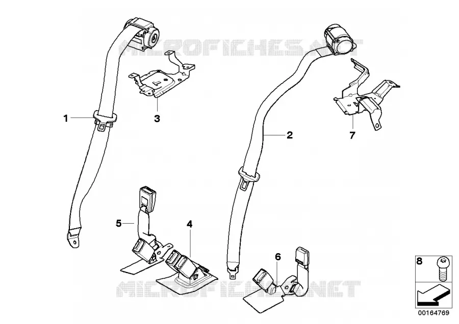 Ceinture de sécurité arrière MINI MINI JOHN COOPER WORKS 2012 Coop.S JCW N Coop.S JCW
