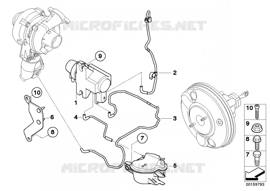 Commande a depression-moteur-turbo comp. MINI MINI COOPER D 2007 Cooper d N Cooper d