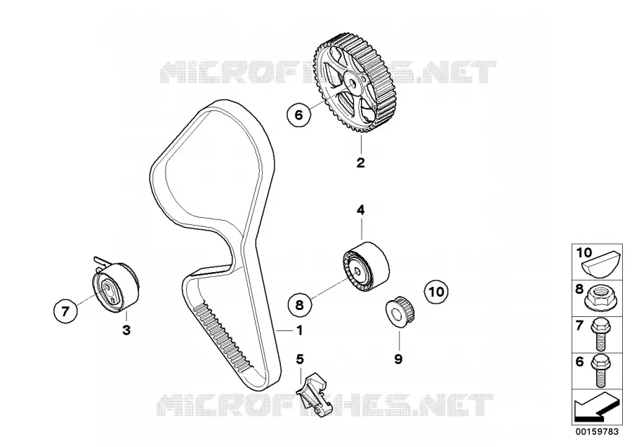 Commande des soupapes-courroie dentee MINI MINI COOPER D 2006 Cooper D N Cooper D