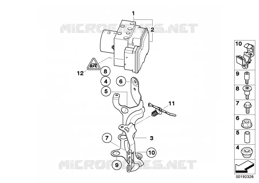 Groupe hydr. asc/boîte de cde/support MINI MINI ONE 2005 One N One