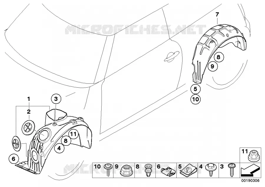 Habillage du passage de roue MINI MINI COOPER D 2005 Cooper D N Cooper D