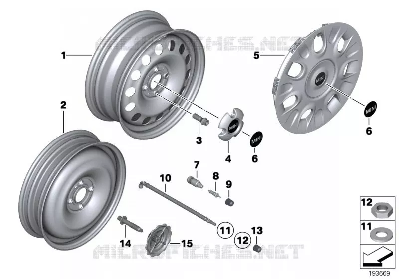 Jante acier (Styl. 12) MINI MINI COOPER D 2006 Cooper d N Cooper d