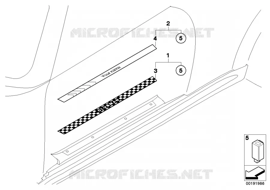 Kit 2. monte barre de seuil éclairée MINI MINI COOPER D 2009 Cooper D 1.6 N Cooper D 1.6