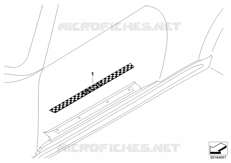 Kit postéquipement baguette de seuil MINI MINI COOPER S 2009 Cooper S N Cooper S