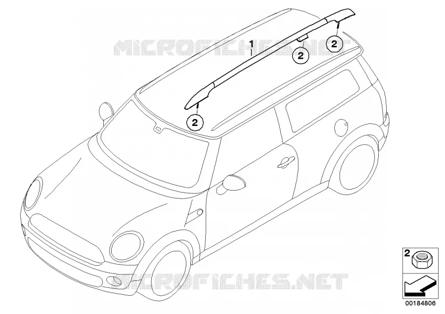 Moulures de toit/Support de galerie MINI MINI JOHN COOPER WORKS 2010 Coop.S JCW N Coop.S JCW