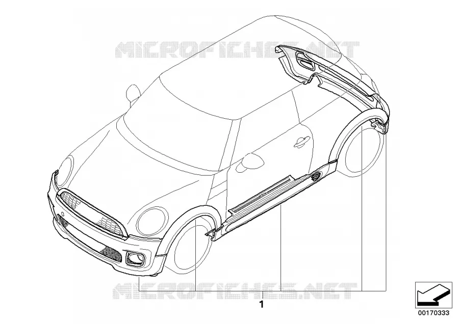 Pack aérodynamique JCW II MINI MINI ONE 2010 One 55kW N One 55kW