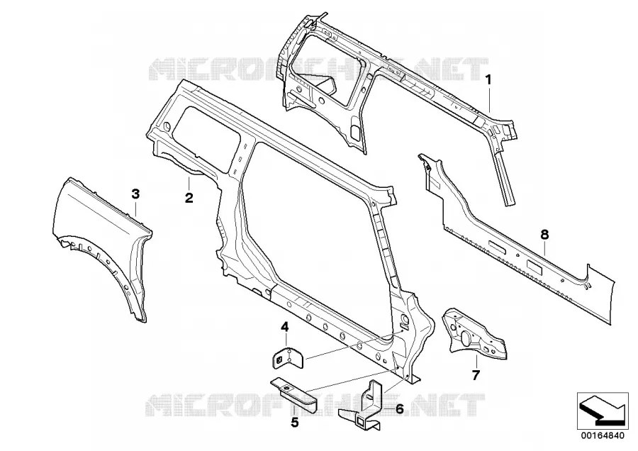 Pièces de côté de caisse droit MINI MINI COOPER S 2006 Cooper S N Cooper S