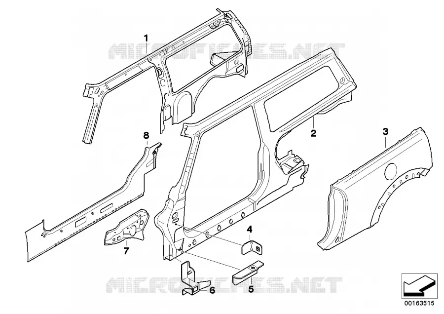 Pièces de côté de caisse gauche MINI MINI COOPER S 2009 Cooper S N Cooper S