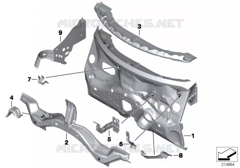 Pièces de tablier frontal MINI MINI COOPER D 2012 Cooper D 1.6 N Cooper D 1.6