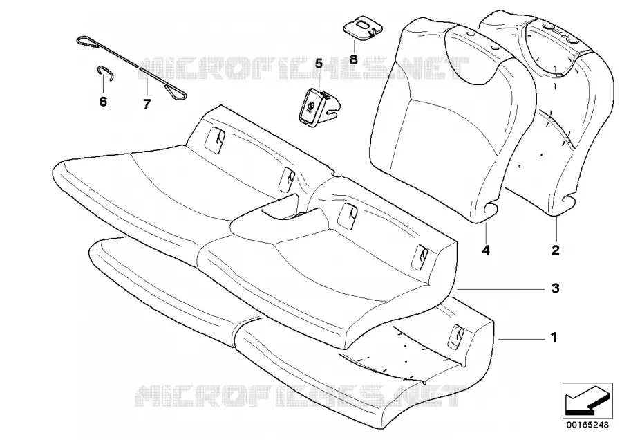 Rembourr./garnissage siège arr. de base MINI MINI ONE 2009 One N One